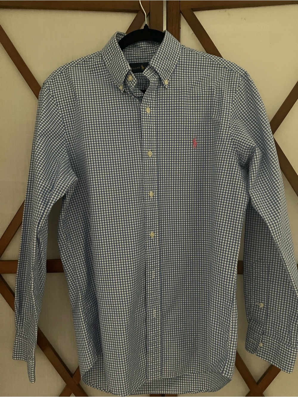 Classic Blue Check Button-Down Men's Shirt small